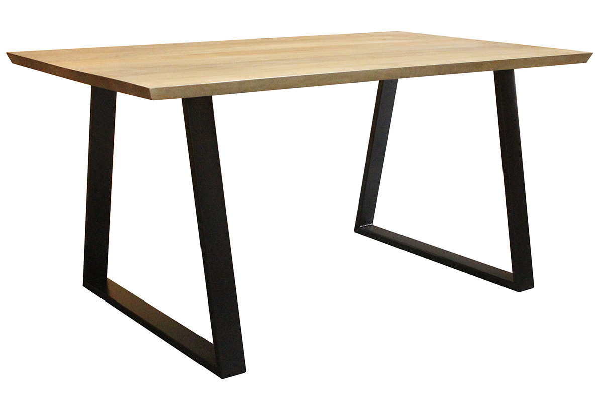 Mesa de comedor en mango y metal negro L160 cm VIJAY