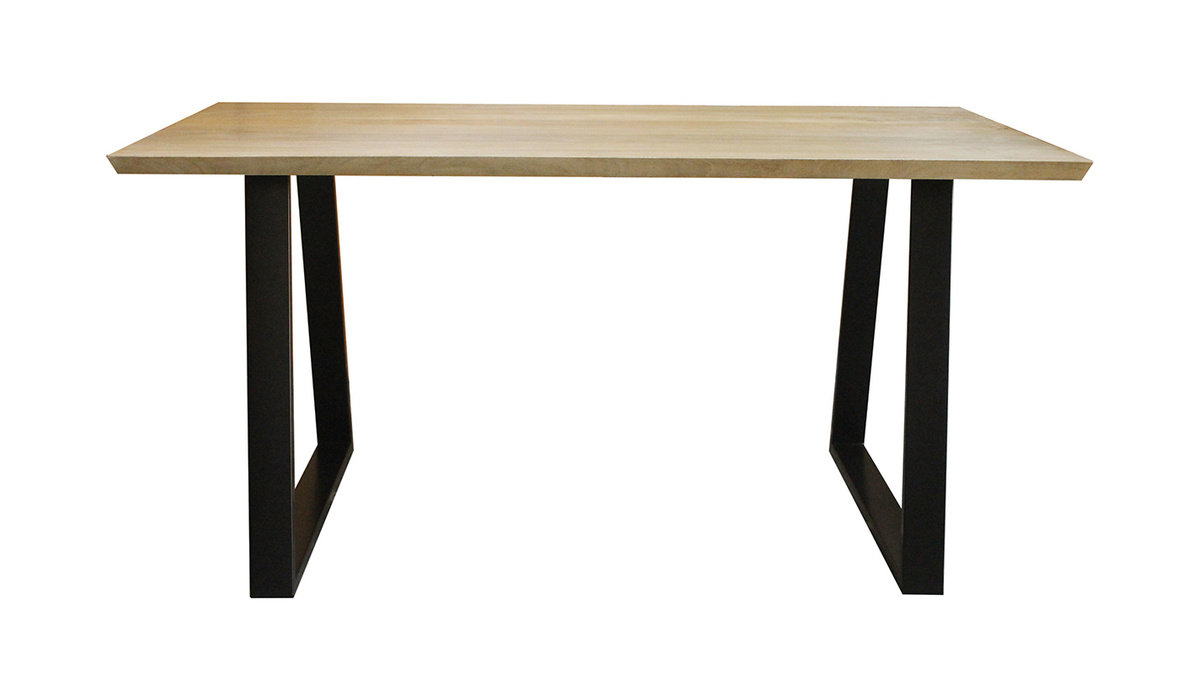 Mesa de comedor en mango y metal negro L160 cm VIJAY