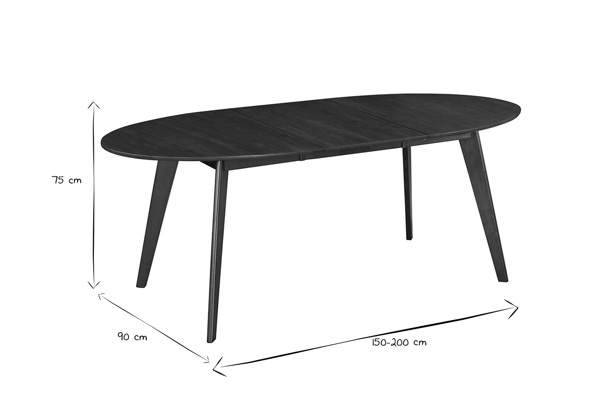 Mesa de comedor extensible diseo nogal L150-200 MARIK