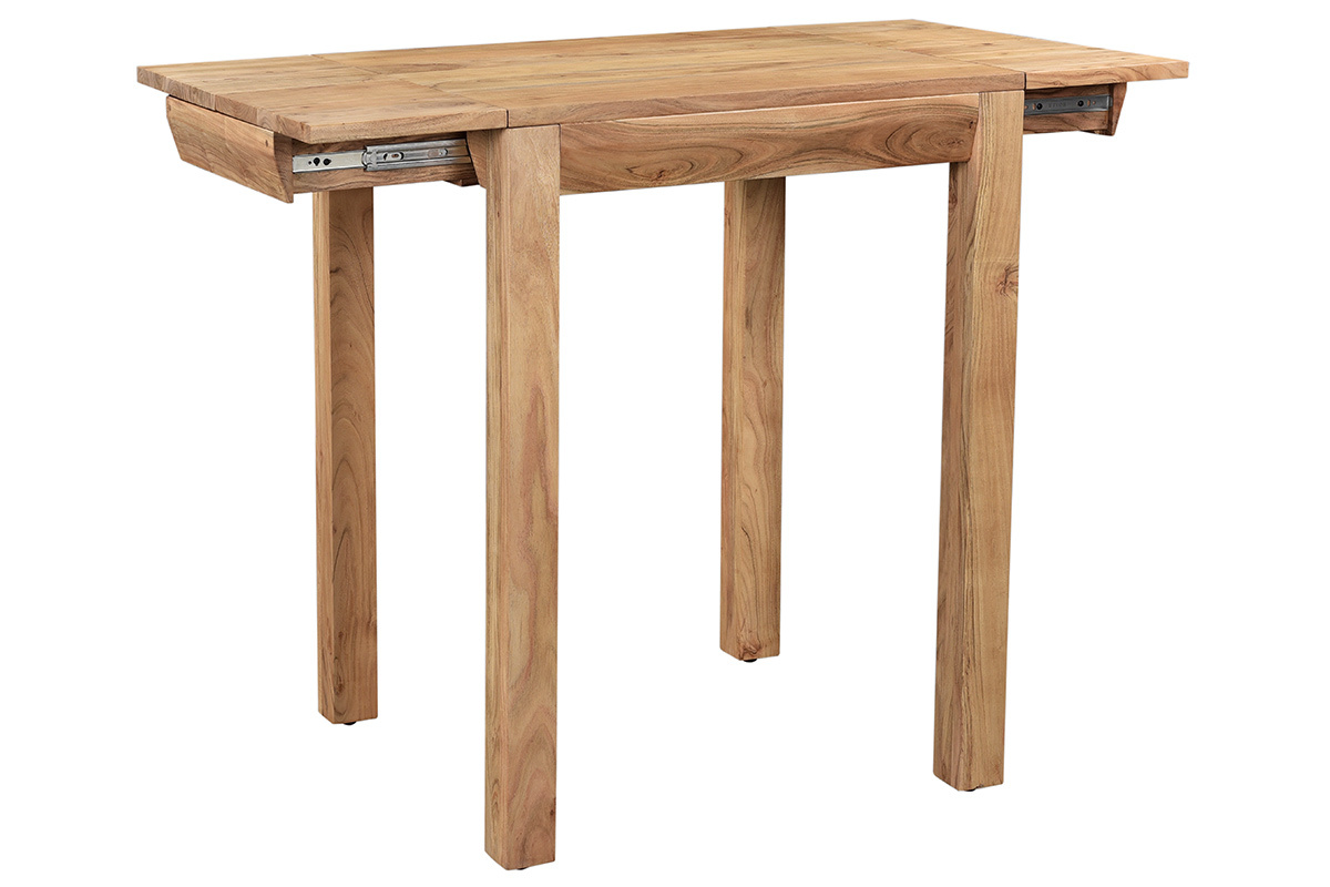 Mesa de comedor extensible en acacia maciza L80-135 cm BALTO