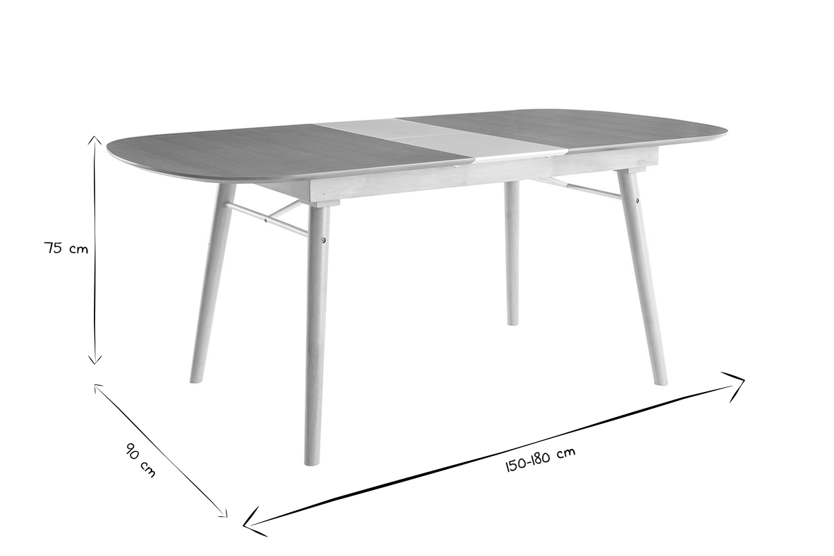 Mesa de comedor extensible en madera clara L150-180 cm SHELDON