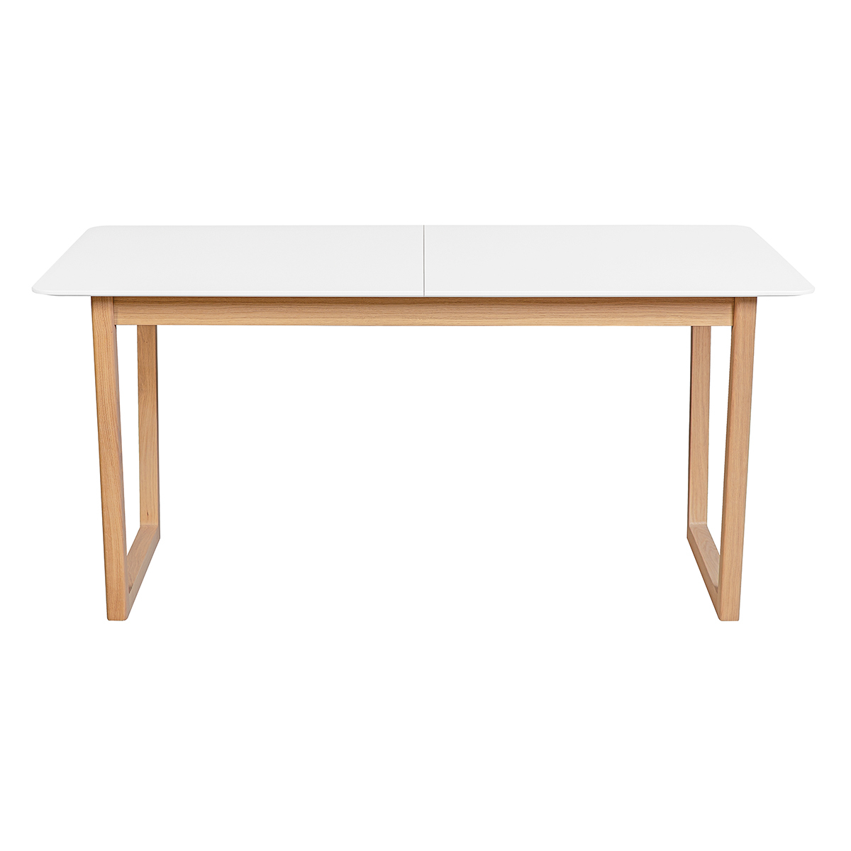 Mesa de comedor extensible madera clara y blanco L160-240 cm LAHO