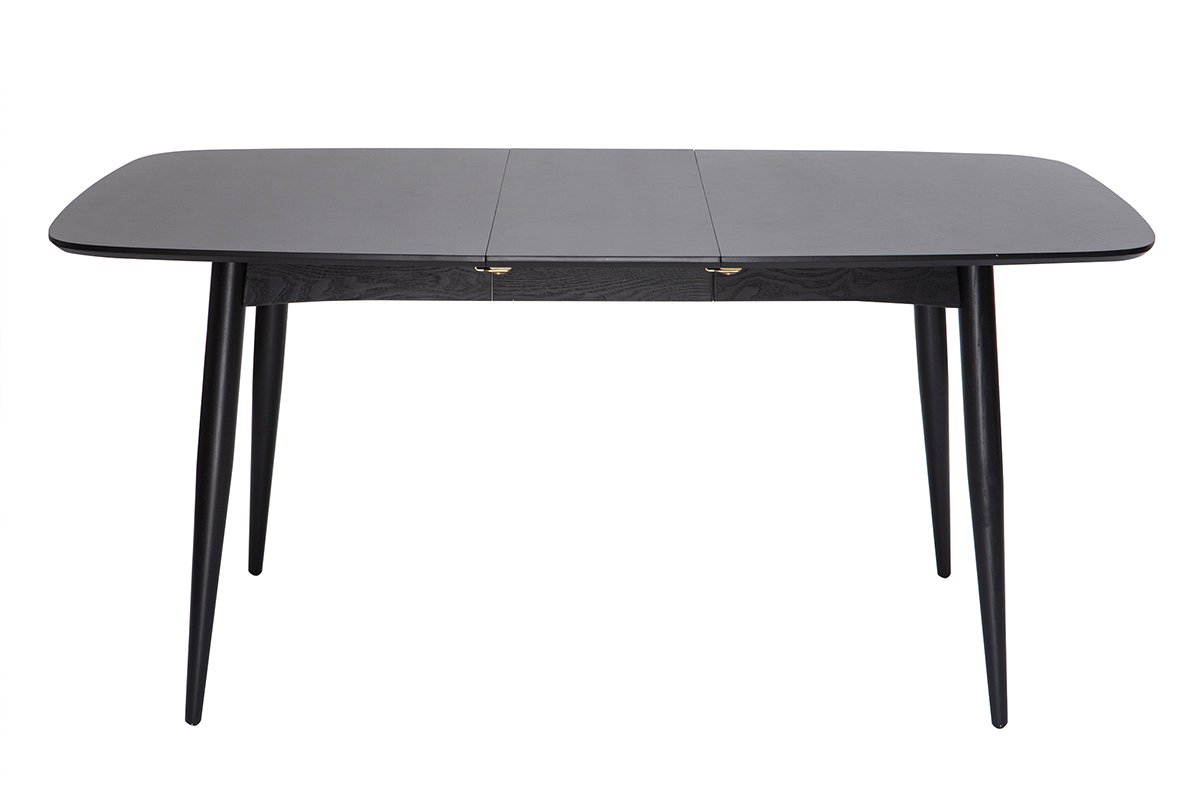 Mesa de comedor extensible madera negra L130-160 cm NORDECO