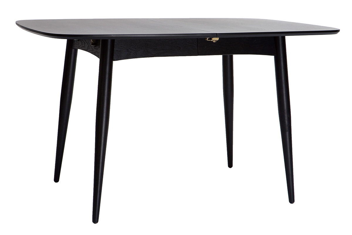 Mesa de comedor extensible madera negra L130-160 cm NORDECO