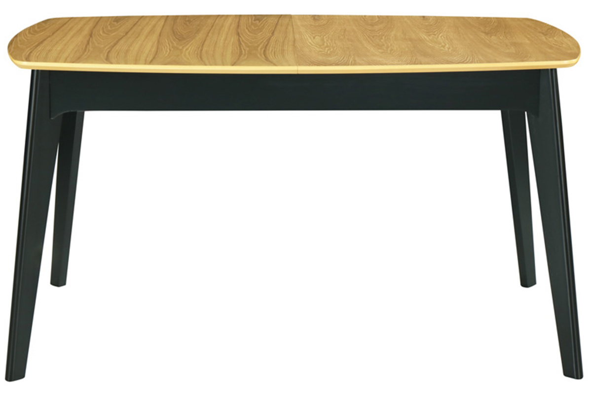 Mesa de comedor extensible madera y negro L140-180 cm MEENA