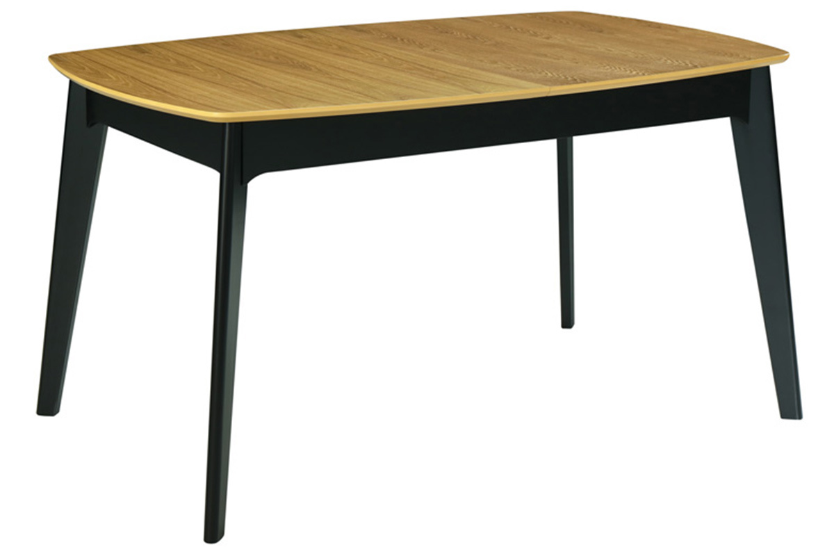 Mesa de comedor extensible madera y negro L140-180 cm MEENA