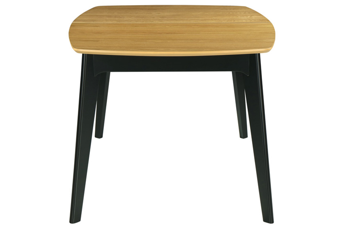 Mesa de comedor extensible madera y negro L140-180 cm MEENA