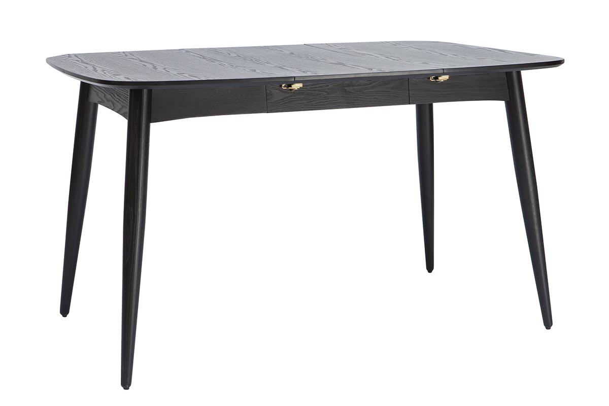 Mesa de comedor extensible negra L90-130 cm NORDECO