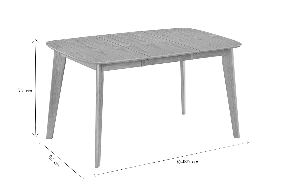 Mesa de comedor extensible nrdica en madera clara L90-130 LEENA