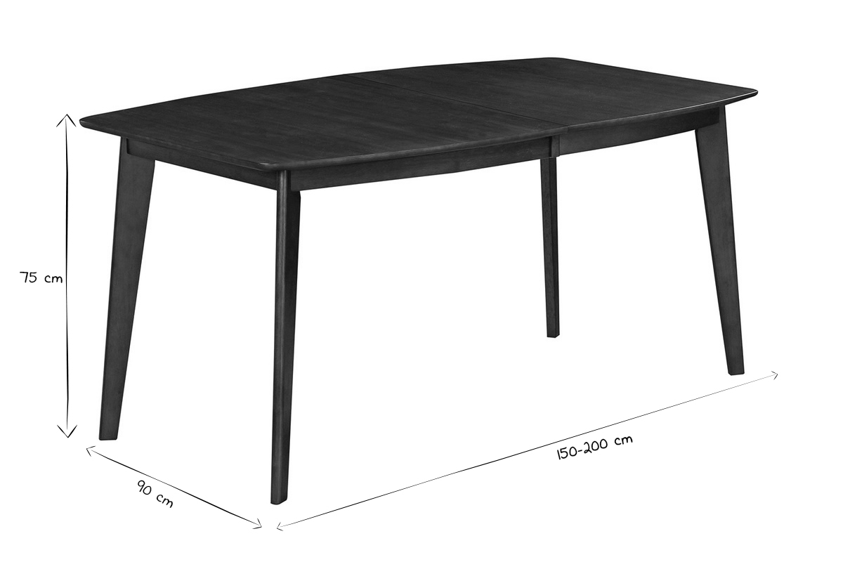 Mesa de comedor extensible nrdica nogal L150-200 LEENA