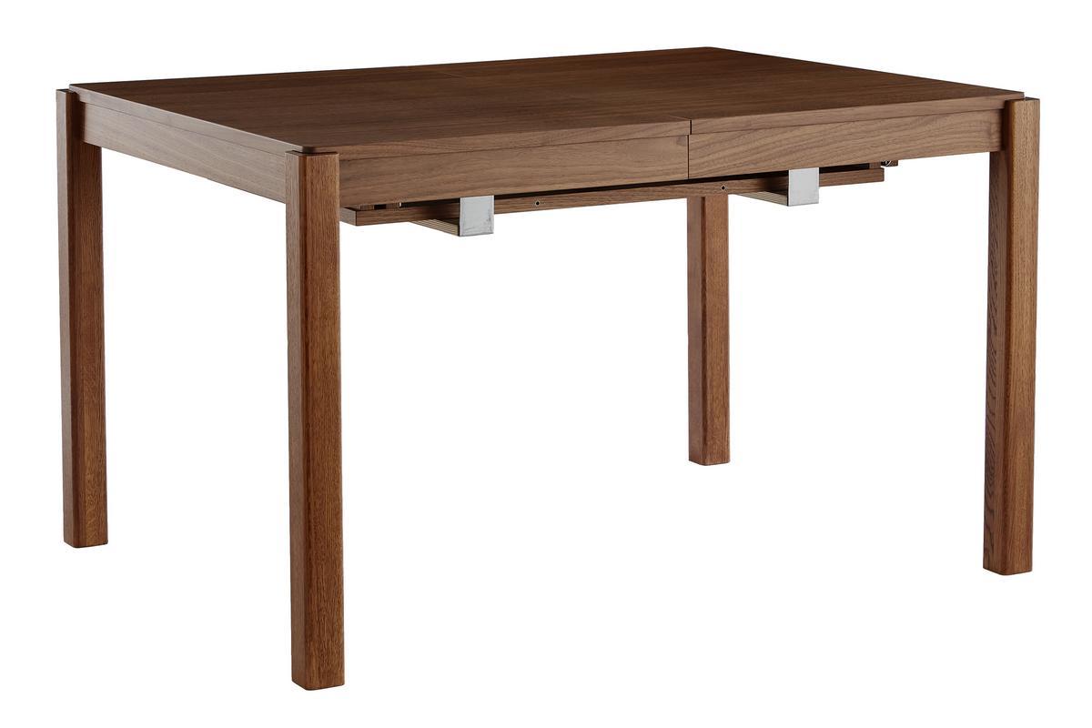 Mesa de comedor extensible rectangular nrdica con acabado en nogal 125-238cm AGALI