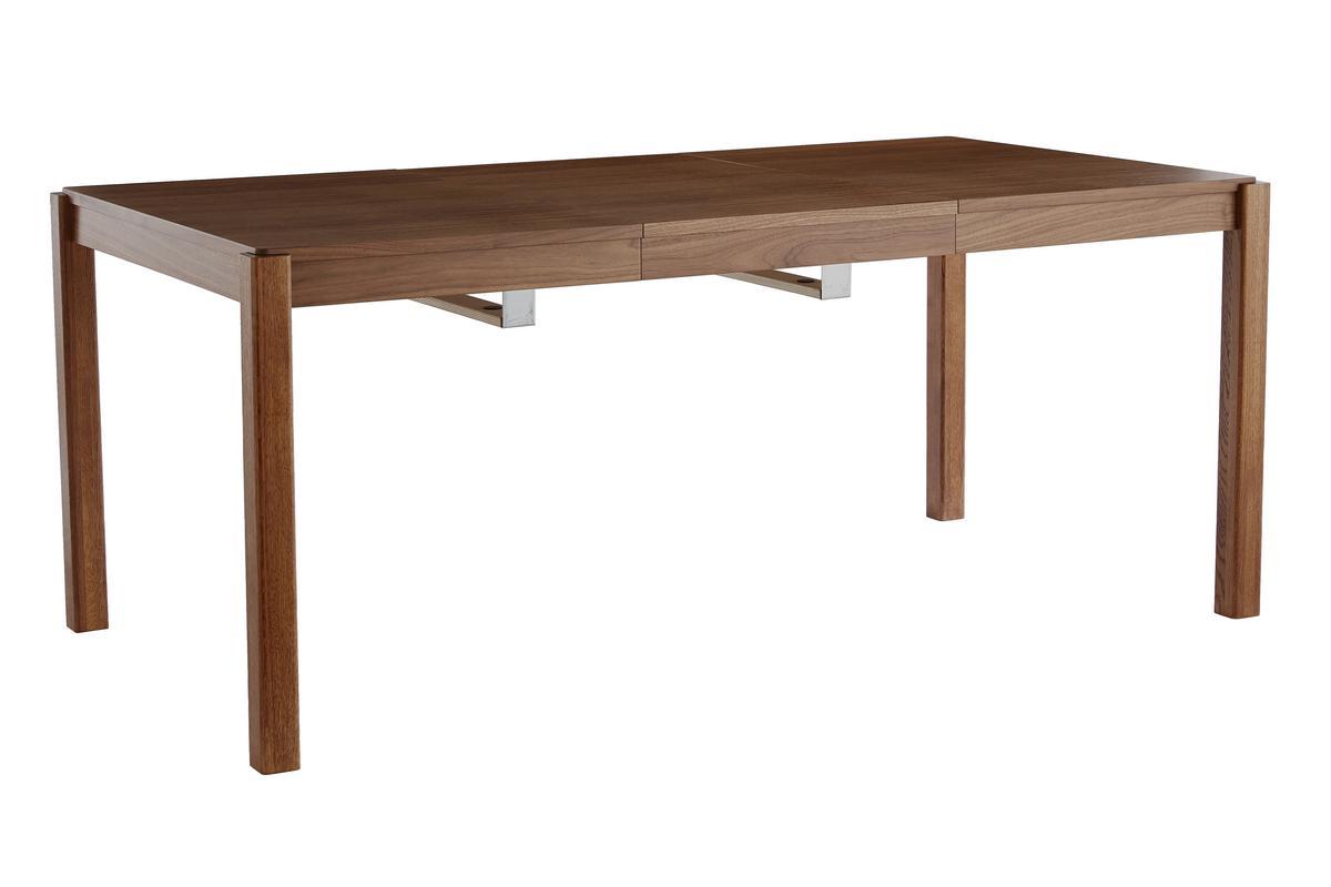 Mesa de comedor extensible rectangular nrdica con acabado en nogal 125-238cm AGALI