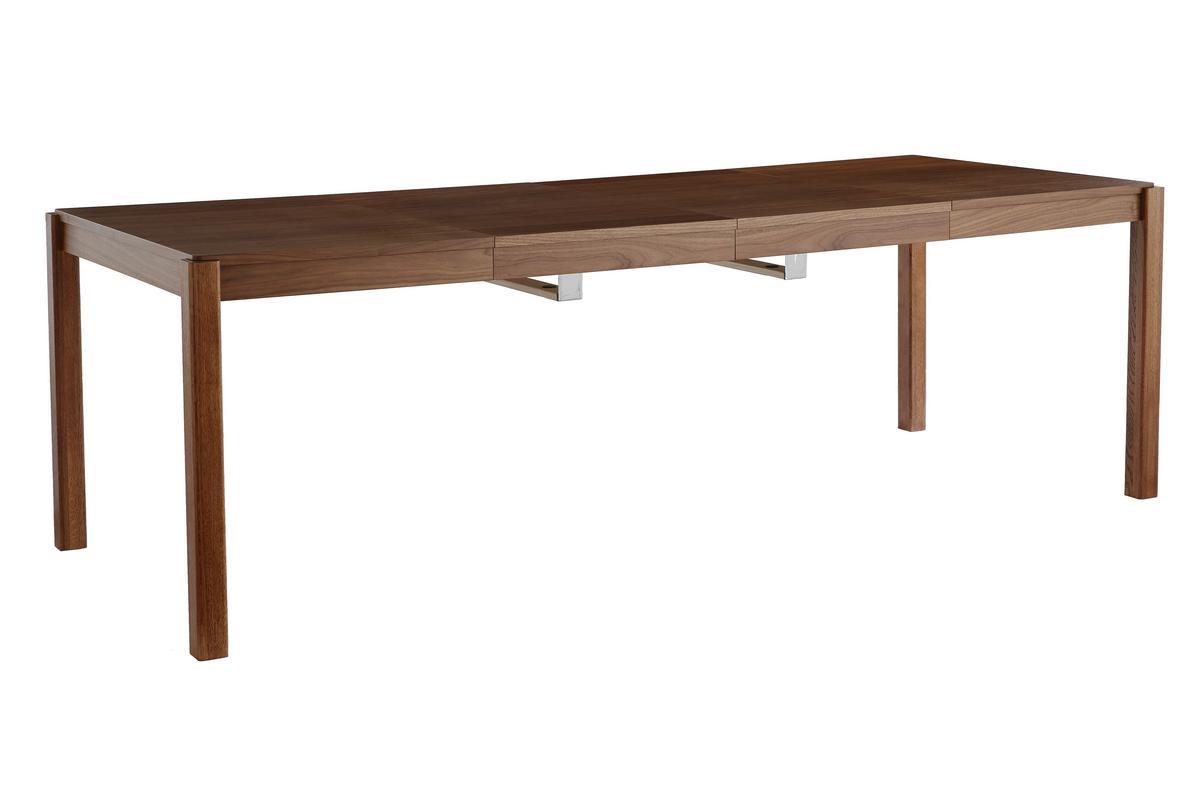 Mesa de comedor extensible rectangular nrdica con acabado en nogal 125-238cm AGALI