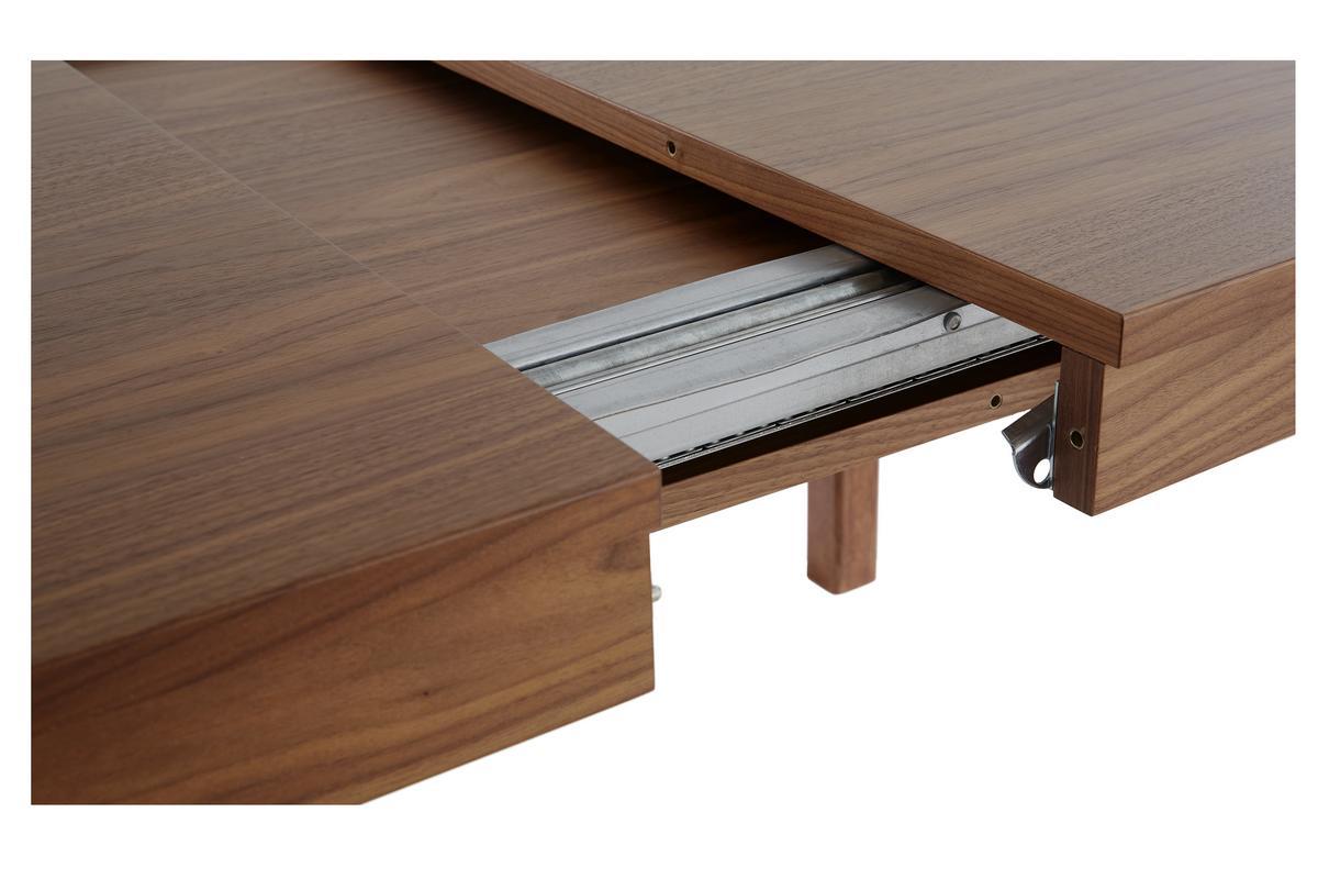 Mesa de comedor extensible rectangular nrdica con acabado en nogal 125-238cm AGALI