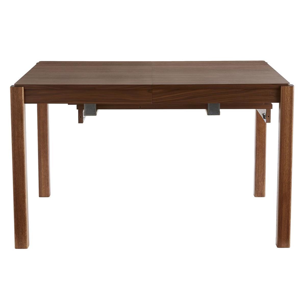 Mesa de comedor extensible rectangular nórdica con acabado en nogal 125-238 cm AGALI