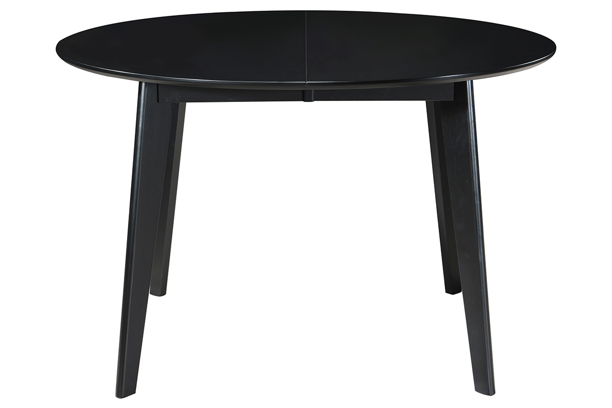 Mesa de comedor extensible redonda negra L120-150 cm LEENA