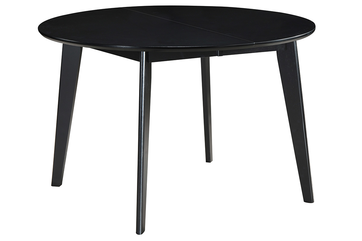 Mesa de comedor extensible redonda negra L120-150 cm LEENA