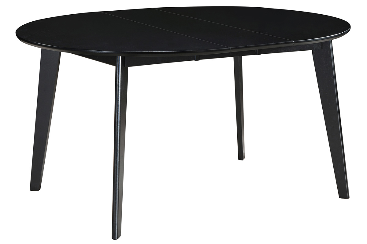 Mesa de comedor extensible redonda negra L120-150 cm LEENA