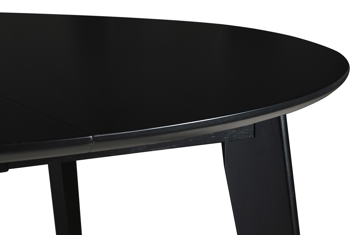 Mesa de comedor extensible redonda negra L120-150 cm LEENA