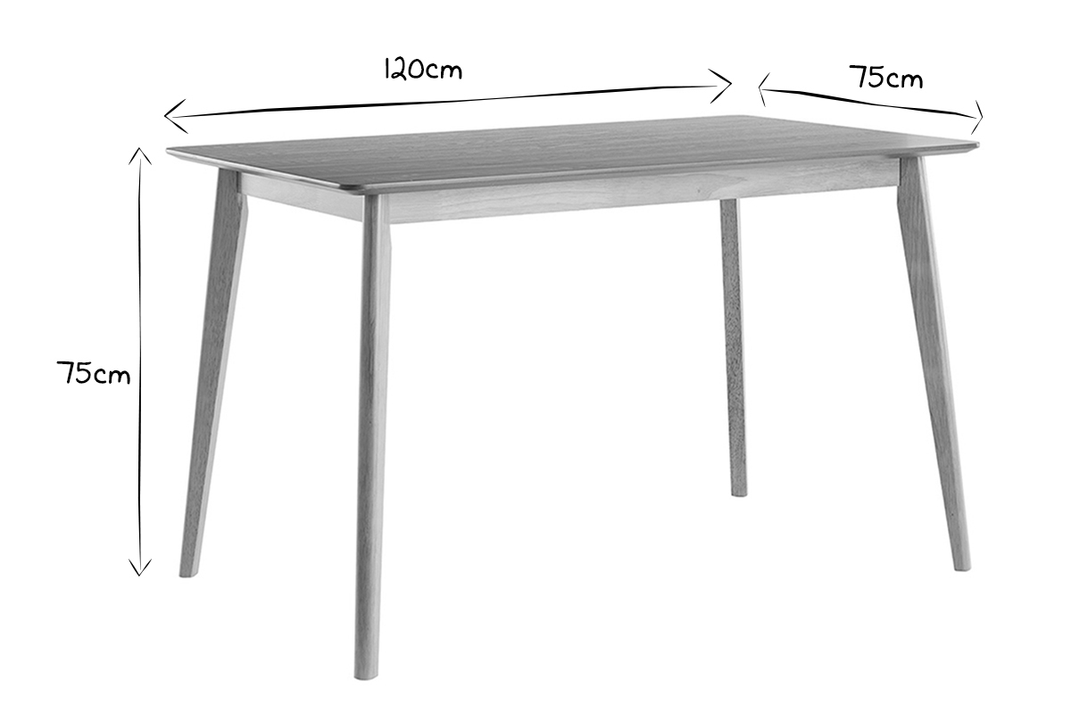 Mesa de comedor nrdica con acabado fresno 120cm ELION