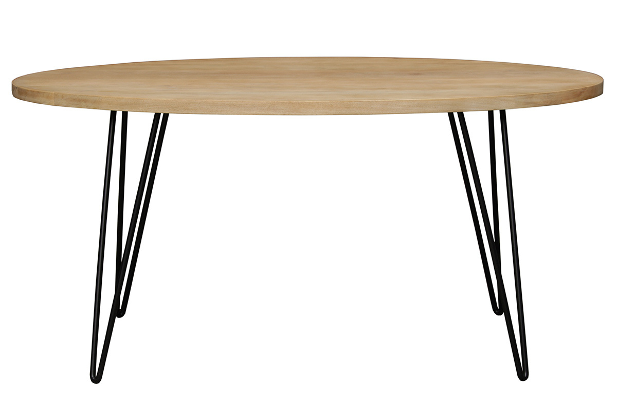 Mesa de comedor oval en mango macizo L160 x l90 cm VIBES