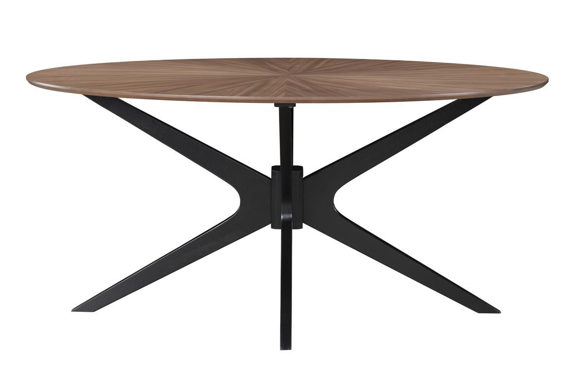 Mesa de comedor ovalada de diseo en nogal 160cm DIELLI