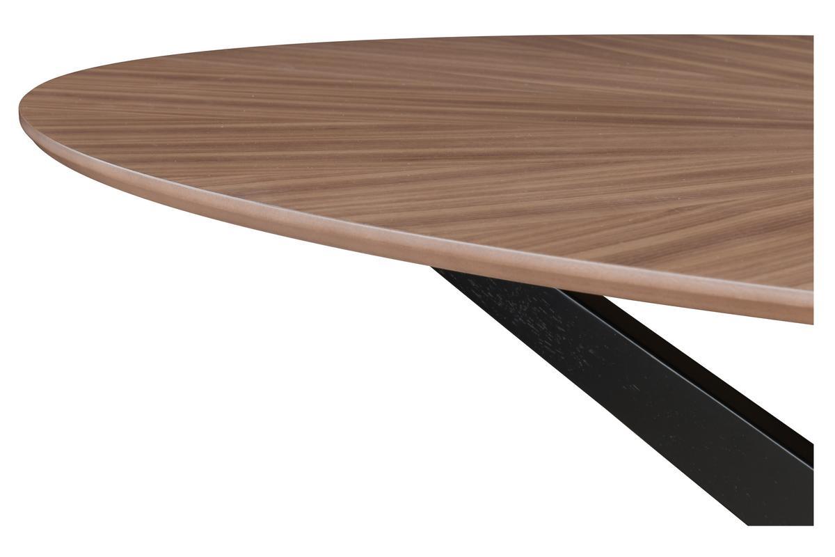 Mesa de comedor ovalada de diseo en nogal 160cm DIELLI