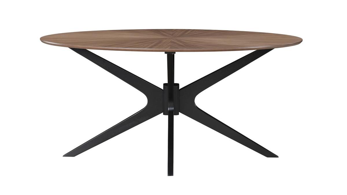 Mesa de comedor ovalada de diseo en nogal 160cm DIELLI