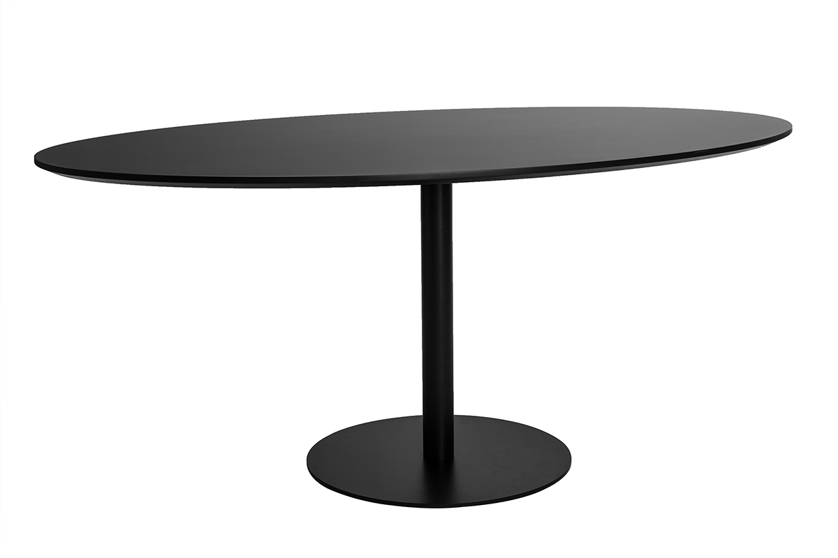 Mesa de comedor ovalada de diseo negra 170 cm HALIA