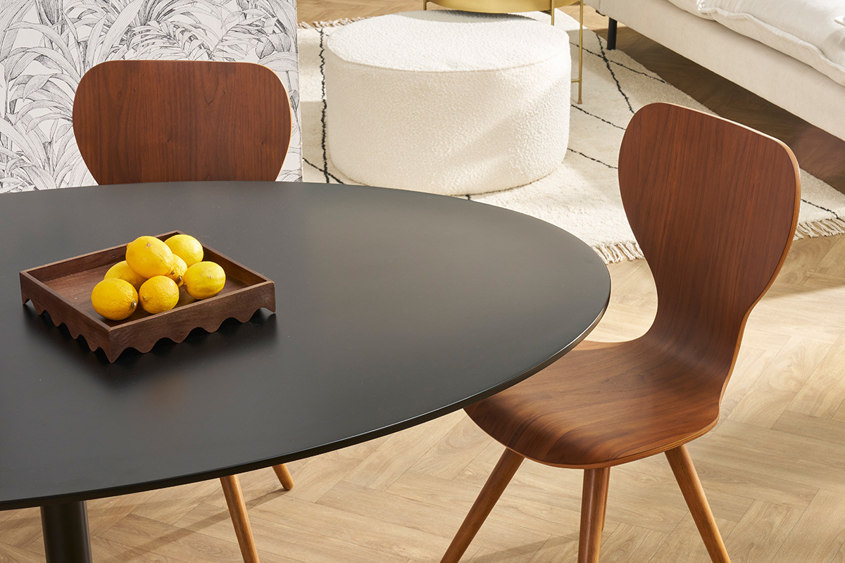 Mesa de comedor ovalada de diseo negra 170 cm HALIA