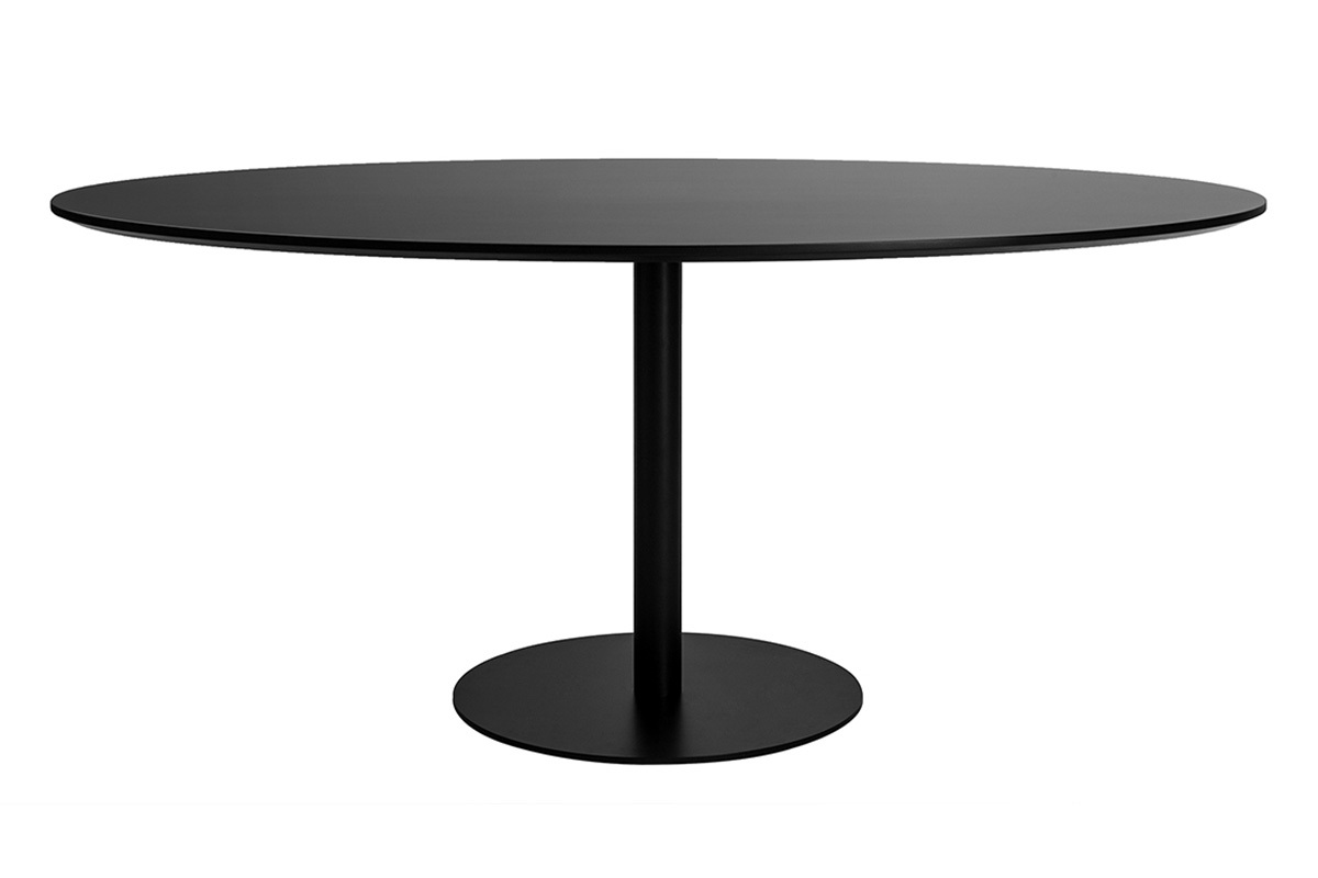 Mesa de comedor ovalada de diseo negra 170 cm HALIA