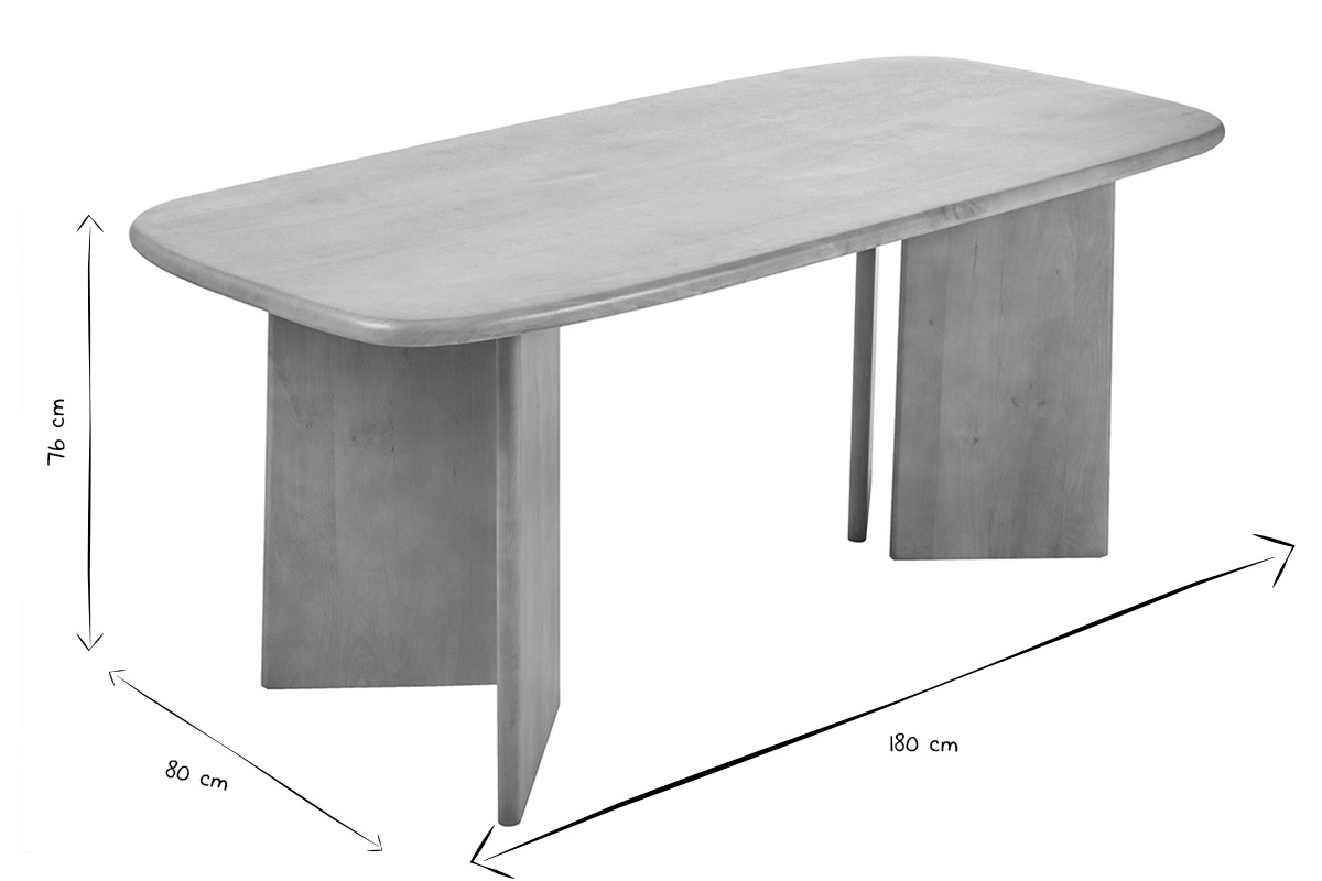 Mesa de comedor rectangular de madera de mango macizo L180 cm SOTA