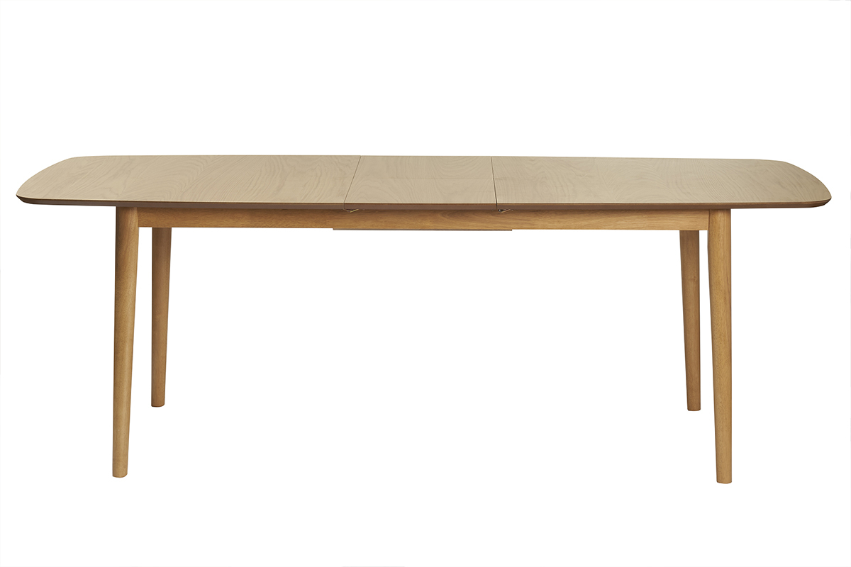 Mesa de comedor rectangular extensible de madera de roble claro 180-220 cm EGO