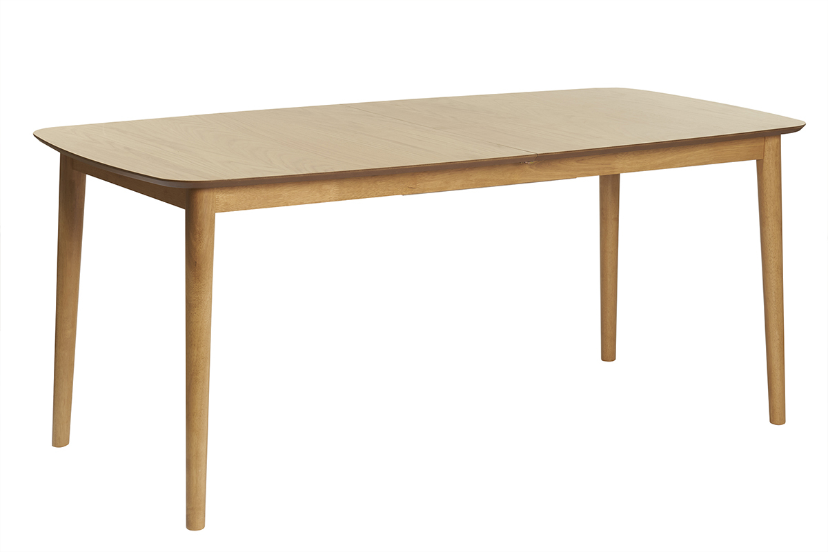 Mesa de comedor rectangular extensible de madera de roble claro 180-220 cm EGO