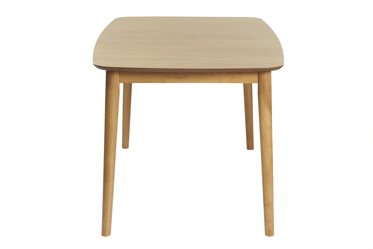 Mesa de comedor rectangular extensible de madera de roble claro 180-220 cm EGO