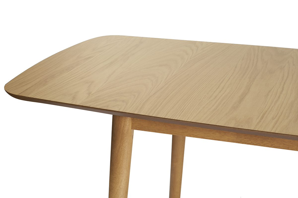 Mesa de comedor rectangular extensible de madera de roble claro 180-220 cm EGO