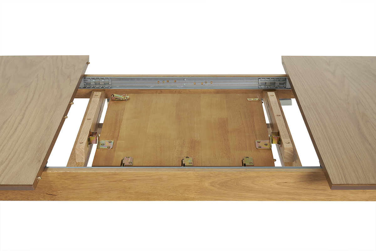 Mesa de comedor rectangular extensible de madera de roble claro 180-220 cm EGO