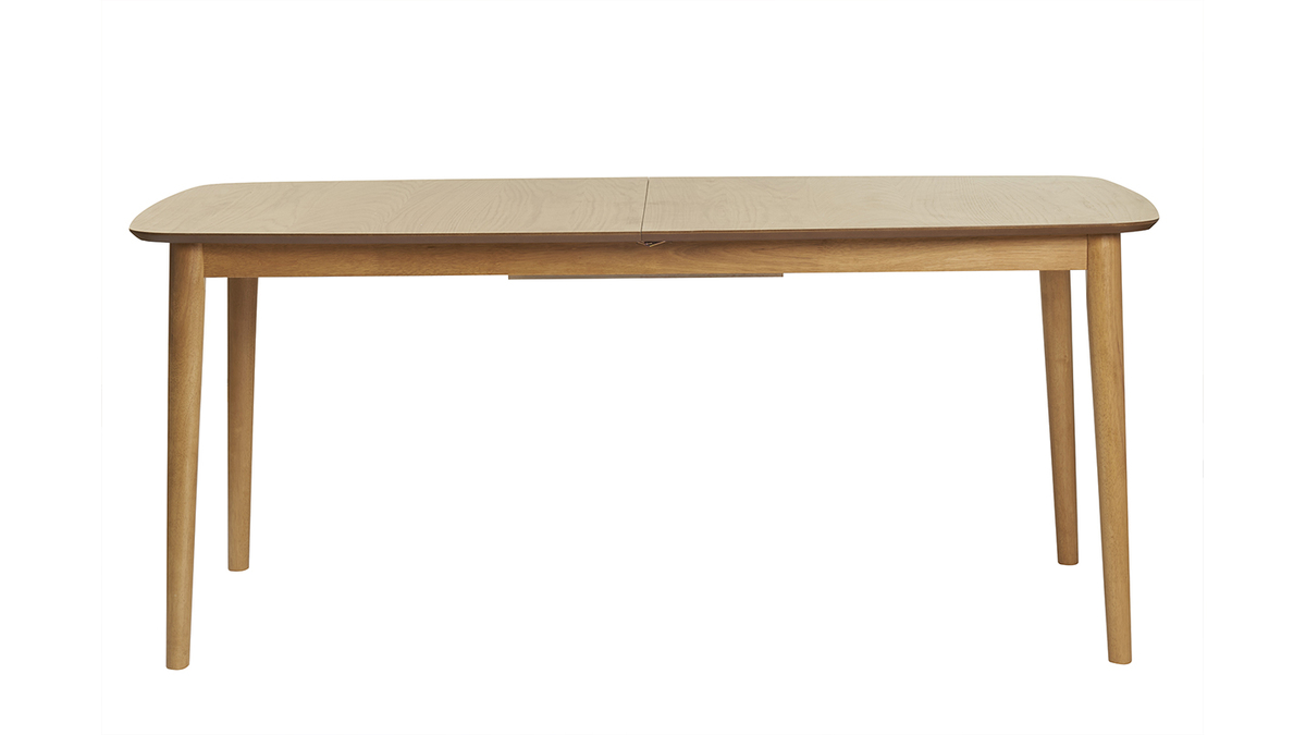 Mesa de comedor rectangular extensible de madera de roble claro 180-220 cm EGO