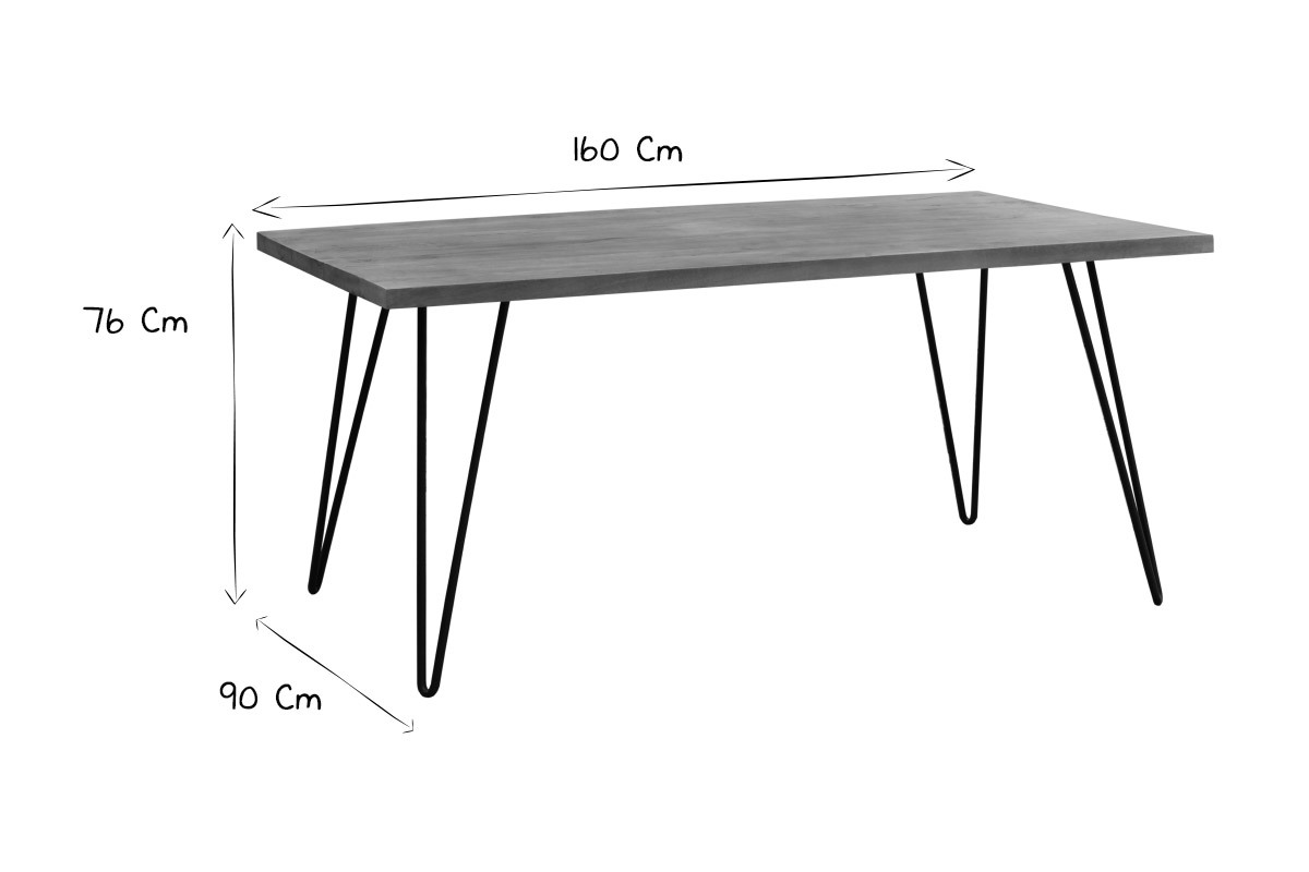 Mesa de comedor rectangular mango L160 cm VIBES