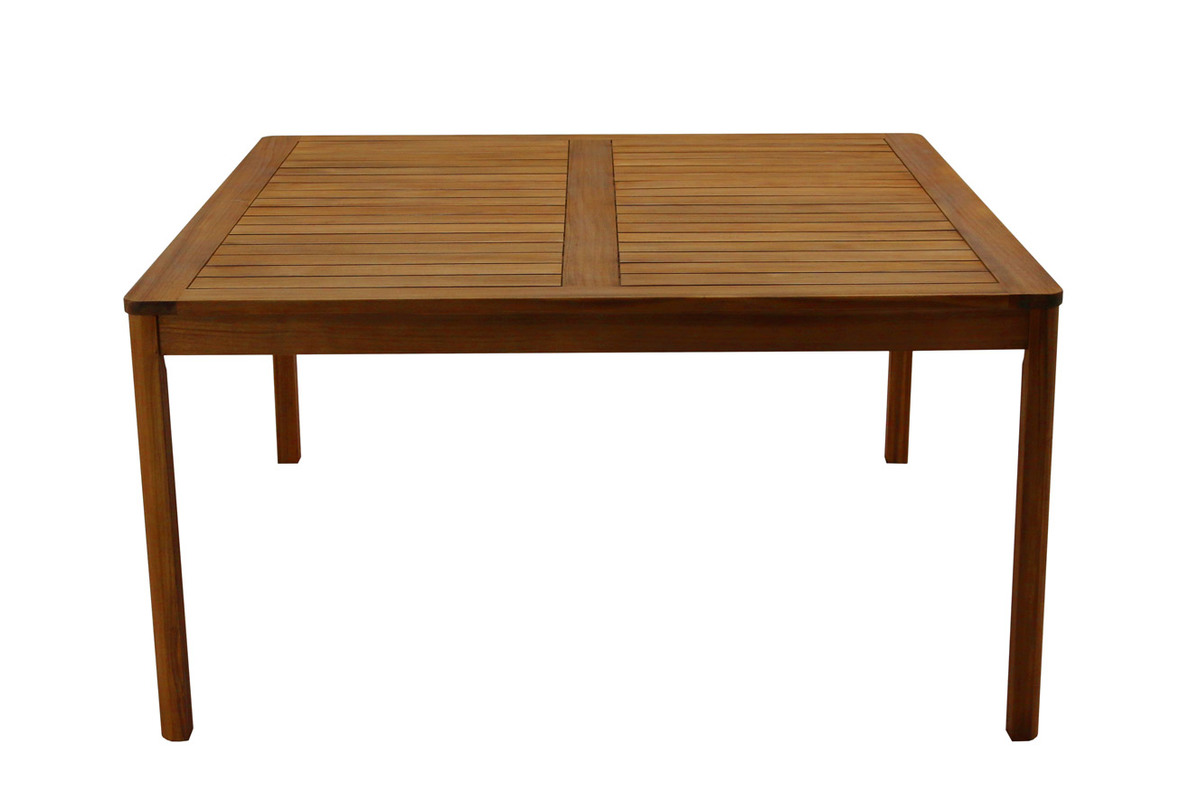 Mesa de jardn cuadrada de madera maciza 147 cm AKIS