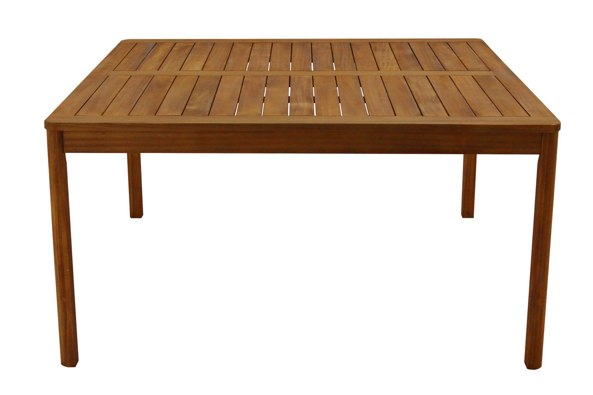 Mesa de jardn cuadrada de madera maciza 147 cm AKIS