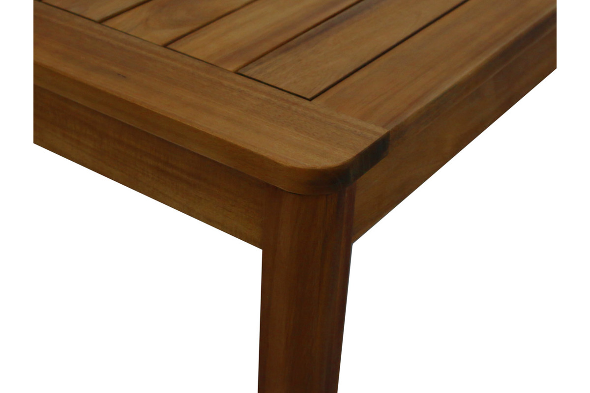 Mesa de jardn cuadrada de madera maciza 147 cm AKIS