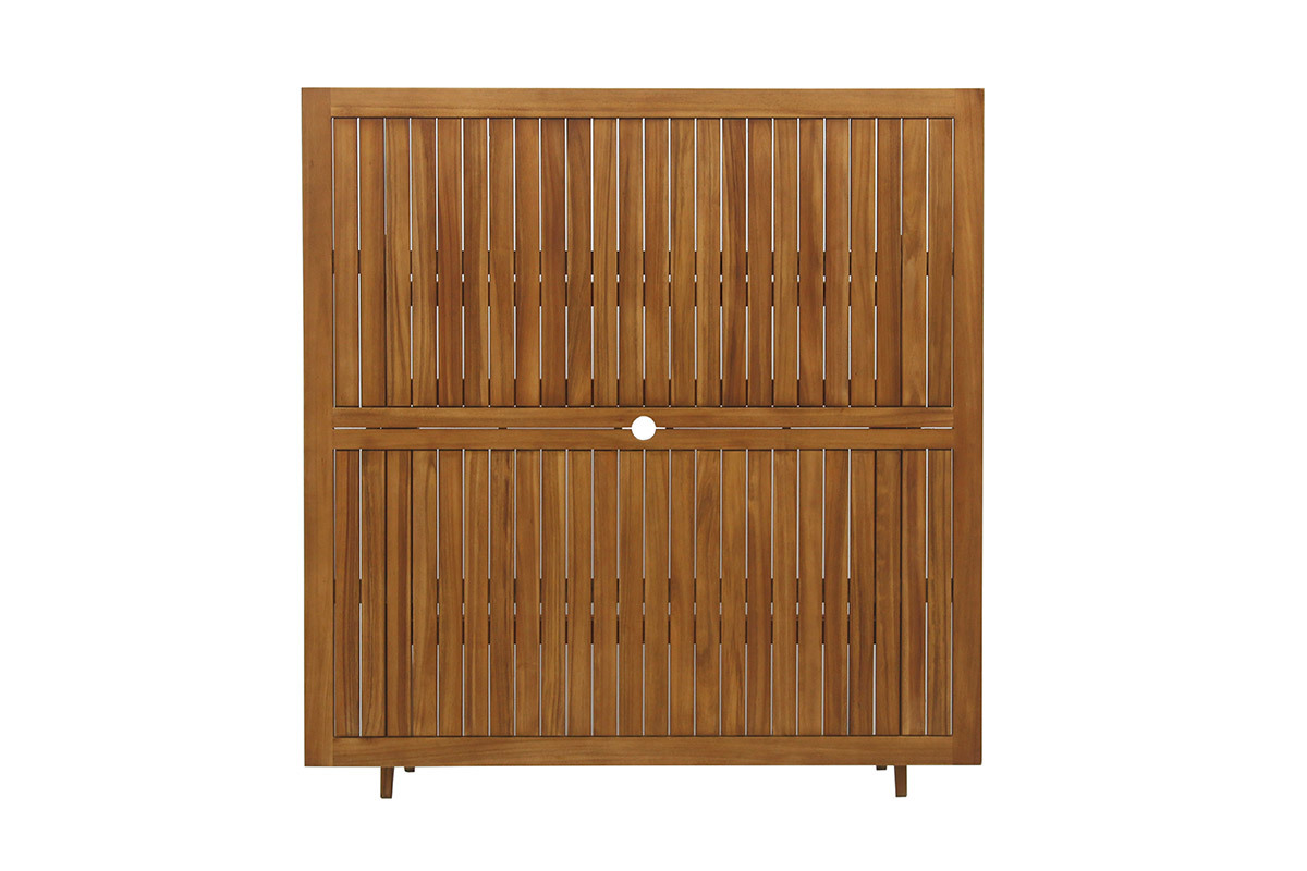 Mesa de jardn cuadrada plegable de madera maciza 140 cm SANTIAGO