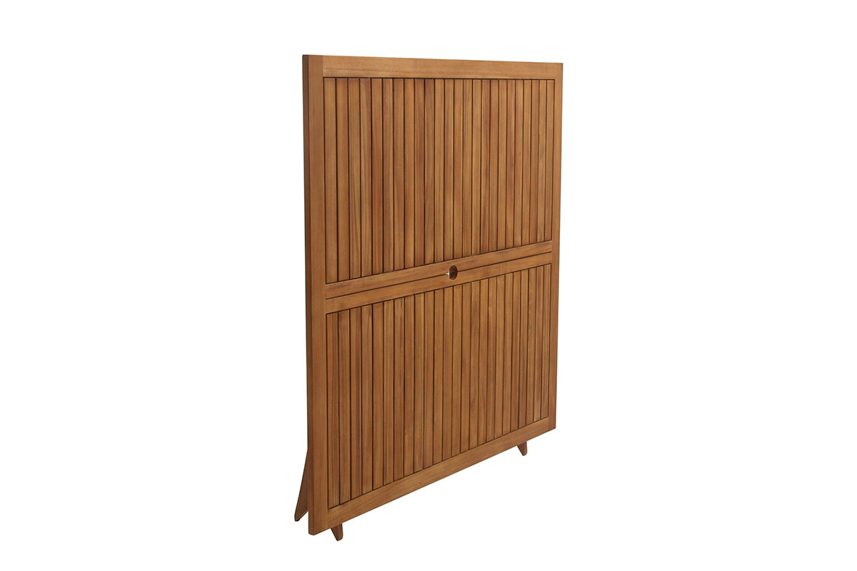 Mesa de jardn cuadrada plegable de madera maciza 140 cm SANTIAGO