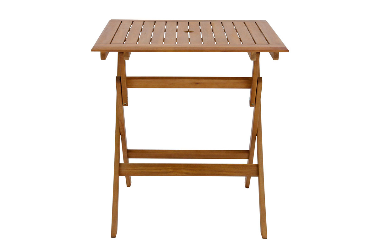 Mesa de jardn cuadrada plegable de madera maciza 70 cm FUEGO