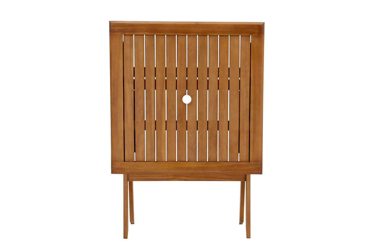 Mesa de jardn cuadrada plegable de madera maciza 70 cm FUEGO