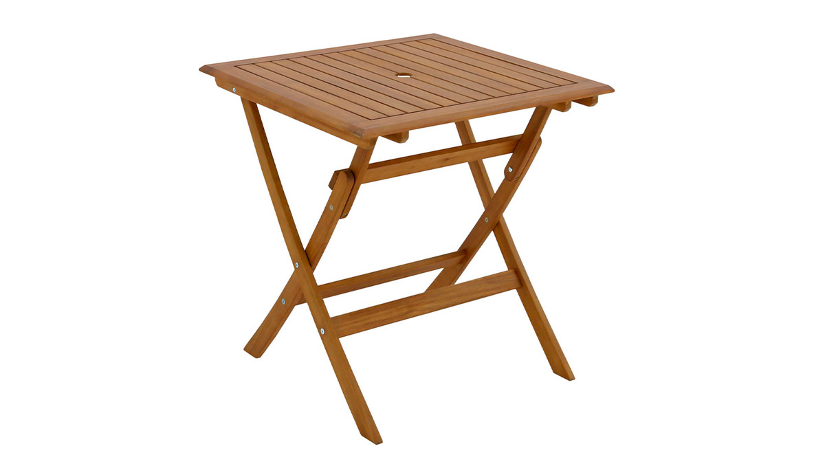 Mesa de jardn cuadrada plegable de madera maciza 70 cm FUEGO