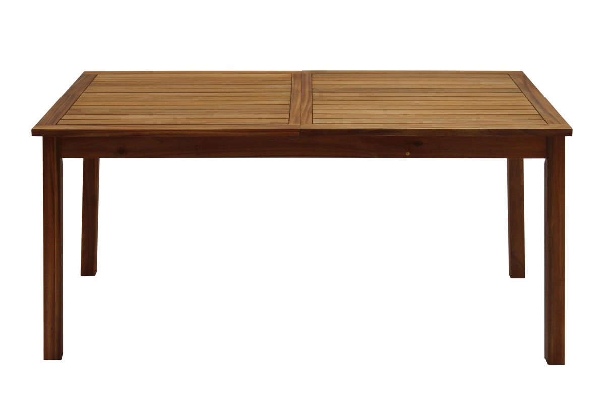 Mesa de jardn extensible de madera maciza 160-210 cm MAYEL