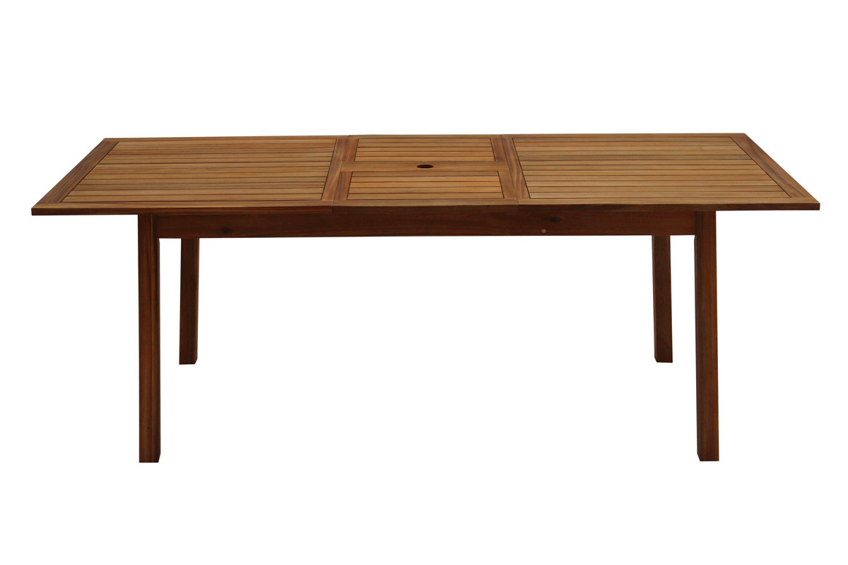 Mesa de jardn extensible de madera maciza 160-210 cm MAYEL