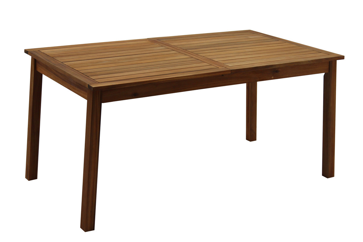 Mesa de jardn extensible de madera maciza 160-210 cm MAYEL